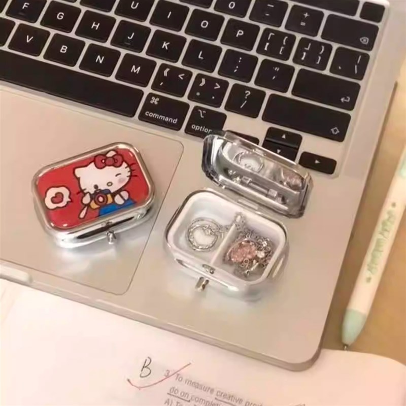 速发Heoy首精饰可爱盒致小巧便携防氧化耳环收纳盒