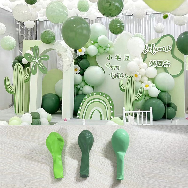 速发5寸101寸系寸复古绿色绿色春游森林8墨绿亚光加厚乳胶气球