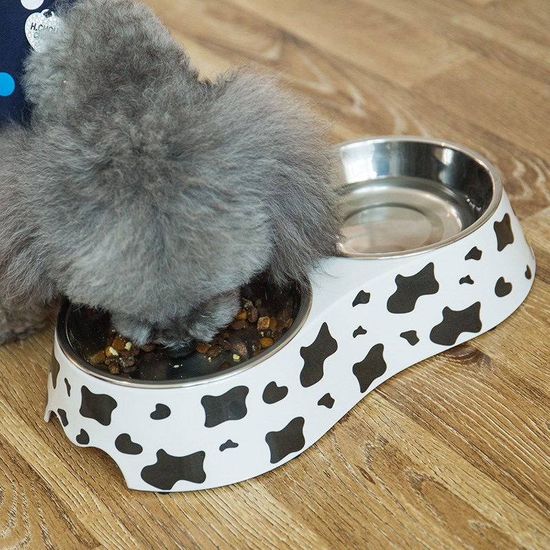 速发狗碗猫碗猫狗食盆泰迪比熊双碗饭盆盆猫食碗狗盘猫盘用品