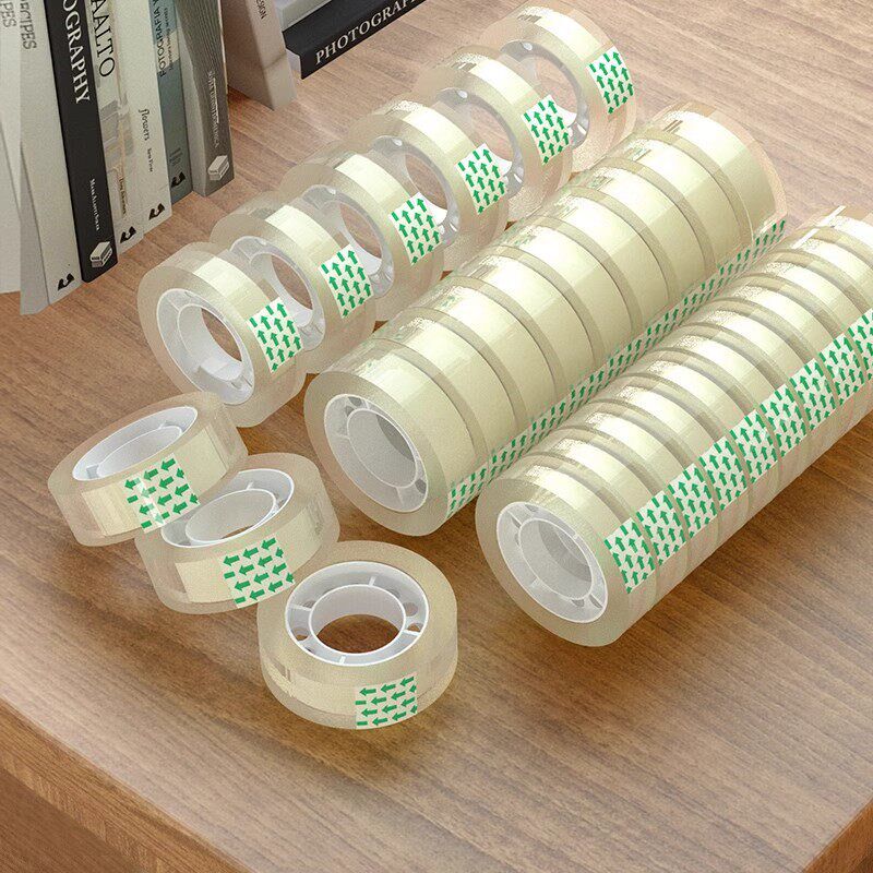 速发文具胶带透明可手撕高透明学生专用胶纸强力小号细窄胶条封口