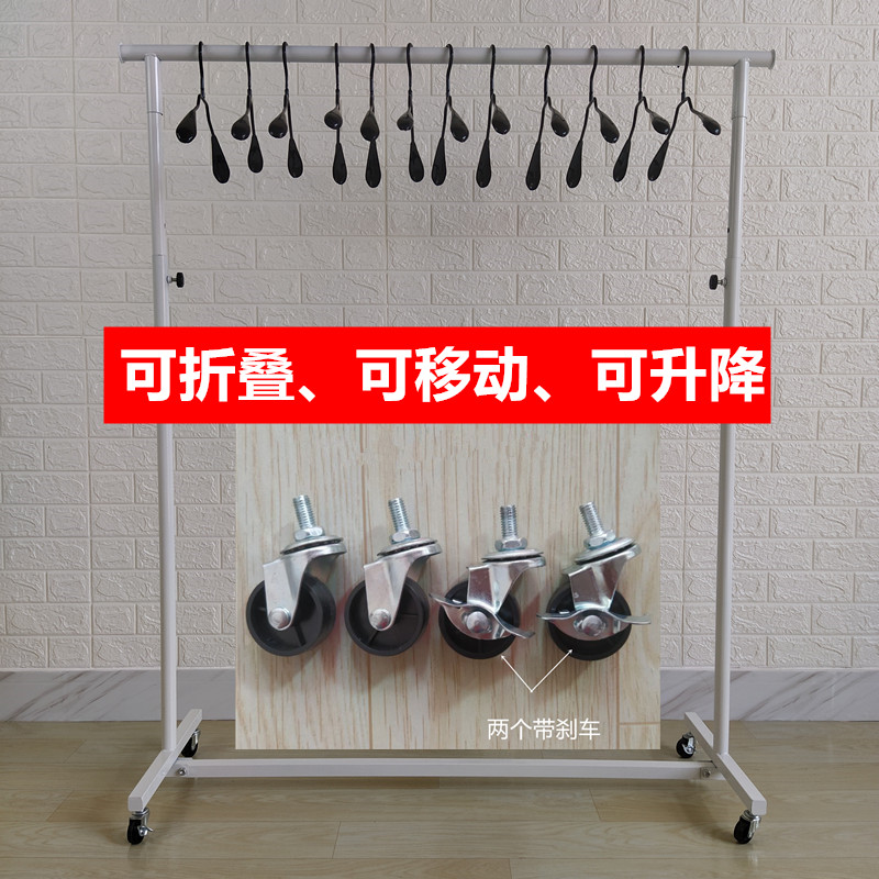 速发晾地架落凉台晒衣杆卧室内晒架简易折叠单杆式家用衣挂衣服架