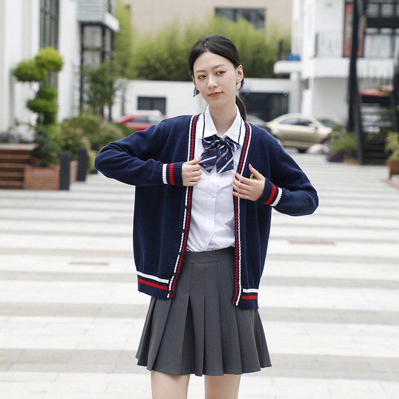速发老师园服春高端新款幼师毛衣针织开衫裙套装幼儿园教师工作服