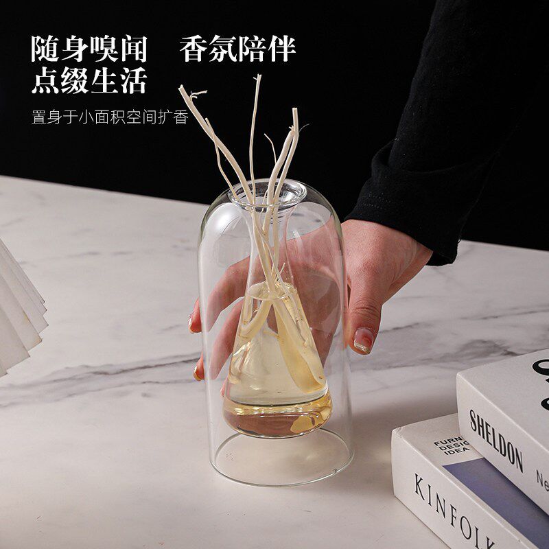 速发香薰空瓶瓶子家用卧室内龙柳精油香氛扩香器高级创意客厅玻璃