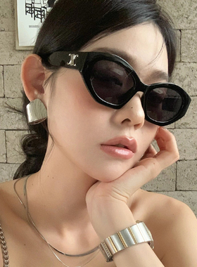 速发古多墨形边镜款潮酷复级感街拍太防紫外线大脸