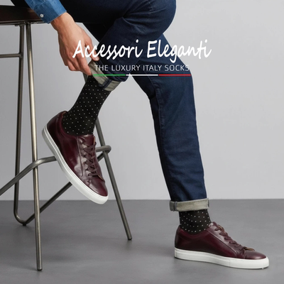 中筒波点系正装商务绅士袜