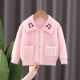 女童外套2026秋冬新款 樱桃口袋女宝宝毛衣小女孩儿童上衣洋气开衫