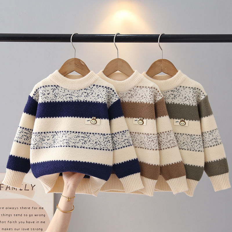 男童毛衣套头秋冬款针织衫圆领