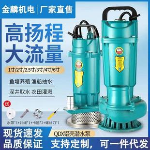 QDX清水泵高扬程深井抽水泵小老鼠高压家用农用灌溉大流量潜水泵
