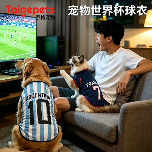 世界杯狗狗球衣薄款背心