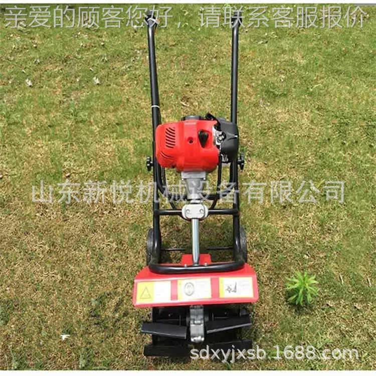 菜园果园手推式松土除草机 二冲程小型旋耕机 汽油微耕机
