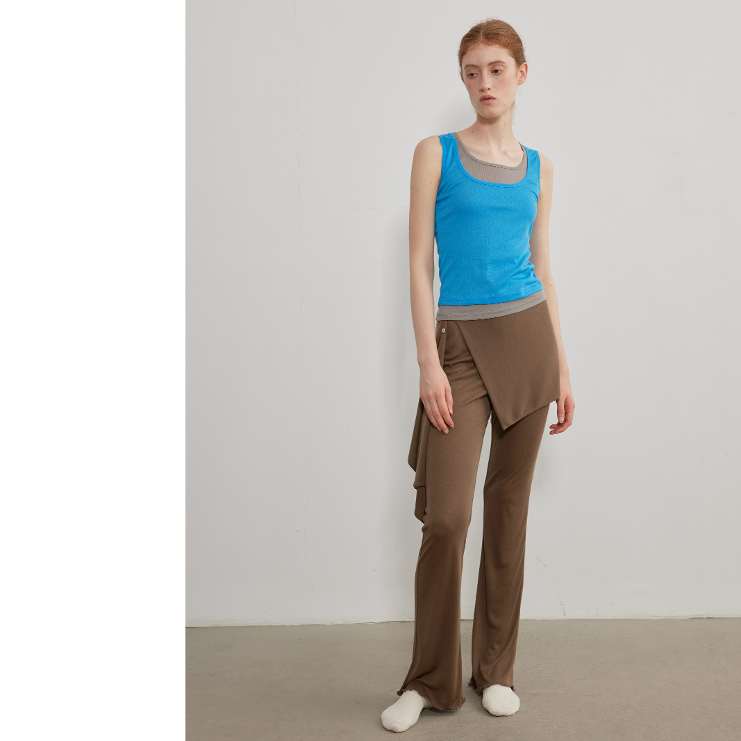 piisure 4.2新 一片式遮臀裙运动瑜伽喇叭长裤