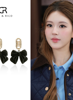 11.25新款GOM&RICO蝴蝶结气质耳夹女黑色轻奢小众高级感精致耳饰