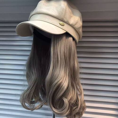 带发一体帽子新款假可拆