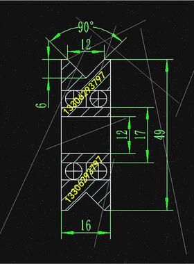 导向轮U槽V槽带槽轴承 内径12mm外径49mm厚度16mm 校直 R3 90度角