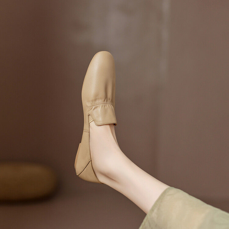 圆头粗跟TPR(牛筋）胶粘鞋头层猪皮浅口单鞋,女鞋,浅口单鞋,淘宝优惠券,粉丝福利购,淘宝优惠卷