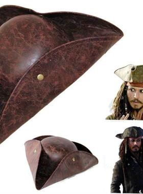 Pirate Tricorn Hat 加勒比海盗三角帽彷皮革海盗杰克船长帽