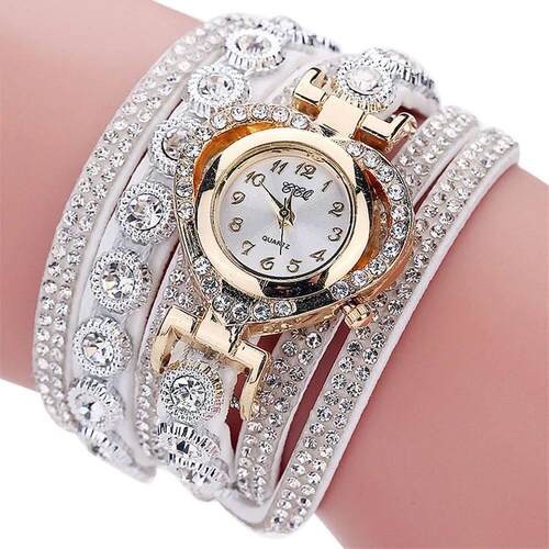Bracelet Watch Women Vintage Rhinestone Crystal Dial Analog