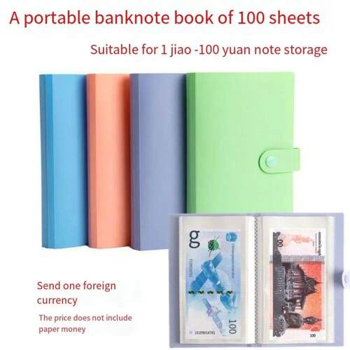 Banknote album 100 bills collection 50 white inner leaf loos