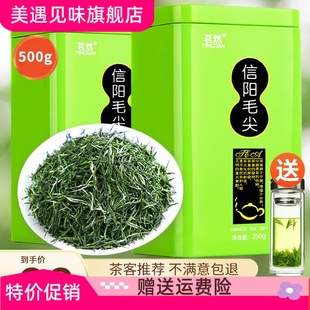 茗然新茶信阳毛尖雨前嫩芽春茶浓香耐泡正宗高山茶叶500g罐装