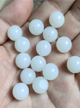 不一样的雅致~12MM圆珠手串新疆和田羊脂籽料珠子带皮吊住挂件