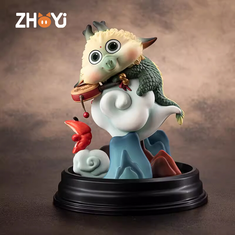 末那出品扫把饿龙谷主肥龙拨浪鼓呆萌可爱桌面摆件手办