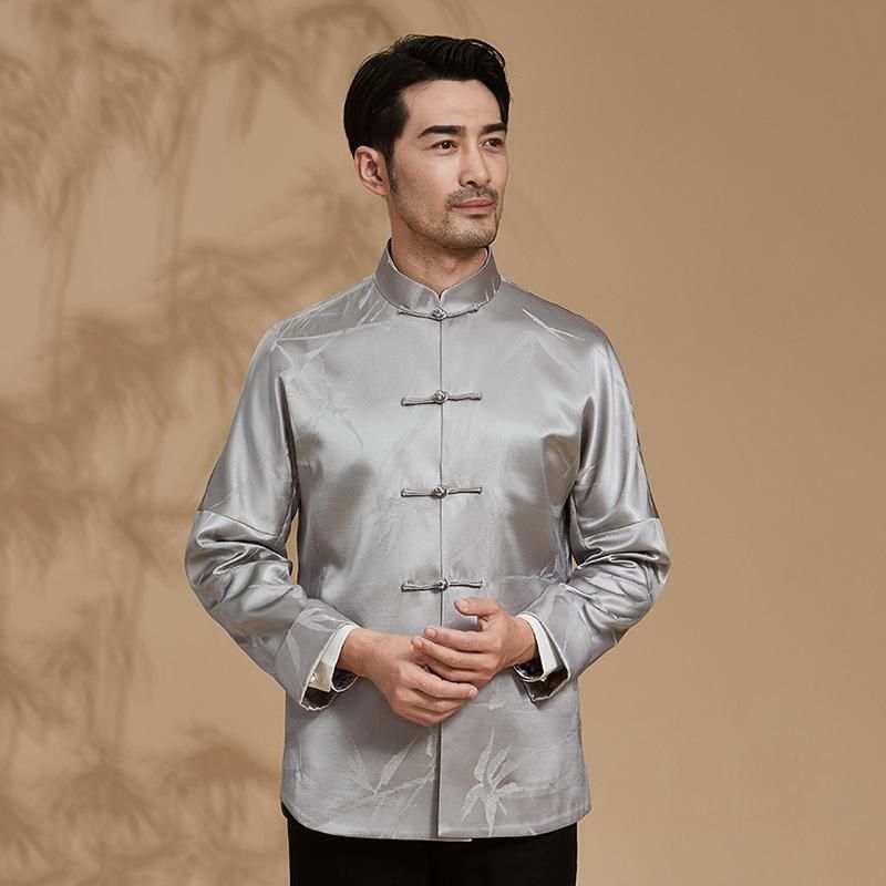 唐装男长袖外套中式立领盘扣上衣中老年国风春秋季休闲爸爸装夹克,男装,唐装,淘宝优惠券,粉丝福利购,淘宝优惠卷