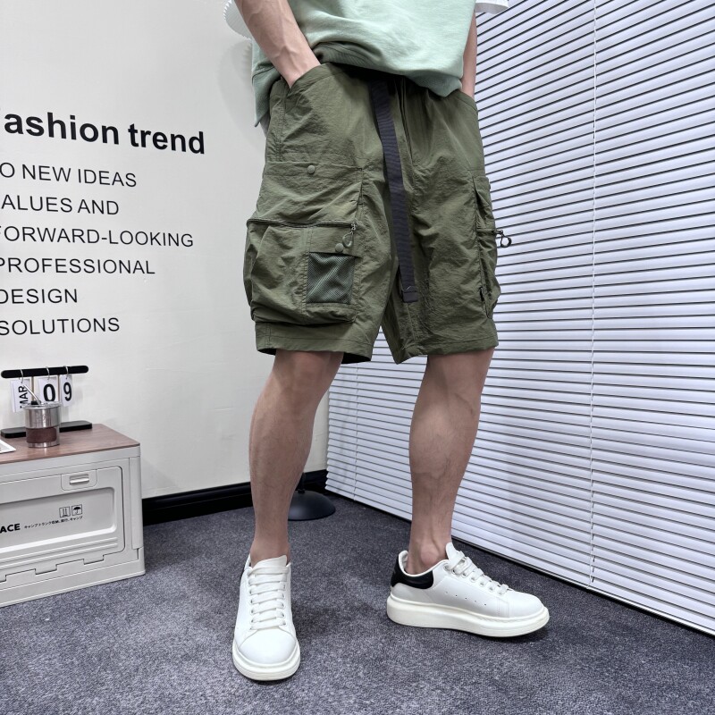 2024夏季新款工装短裤宽松大口袋薄款直筒速干五分裤多口袋沙滩裤,男装,短裤,淘宝优惠券,粉丝福利购,淘宝优惠卷