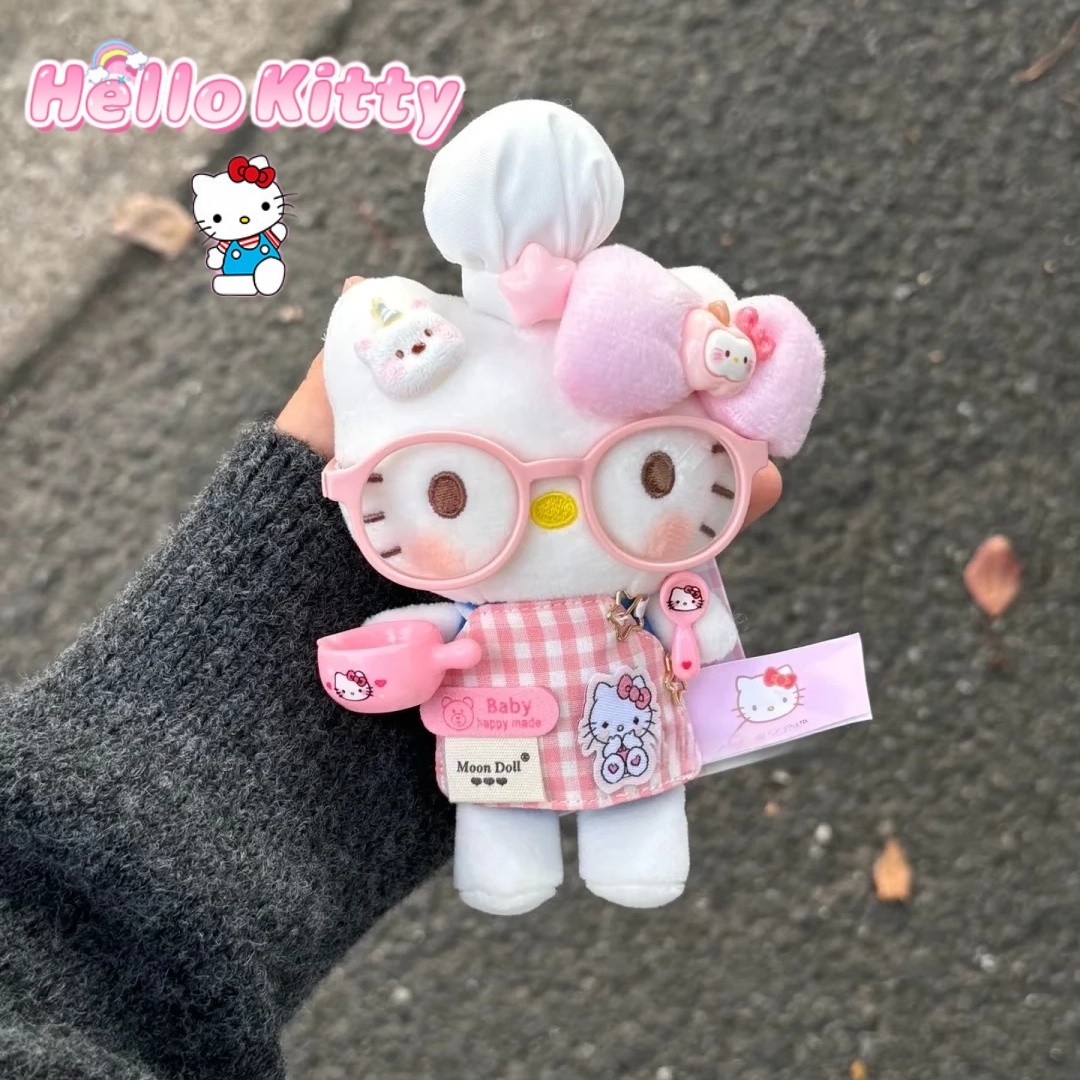 厨师烘焙kitty包包挂件书包钥匙扣哈喽kt猫可爱毛绒玩偶公仔礼物
