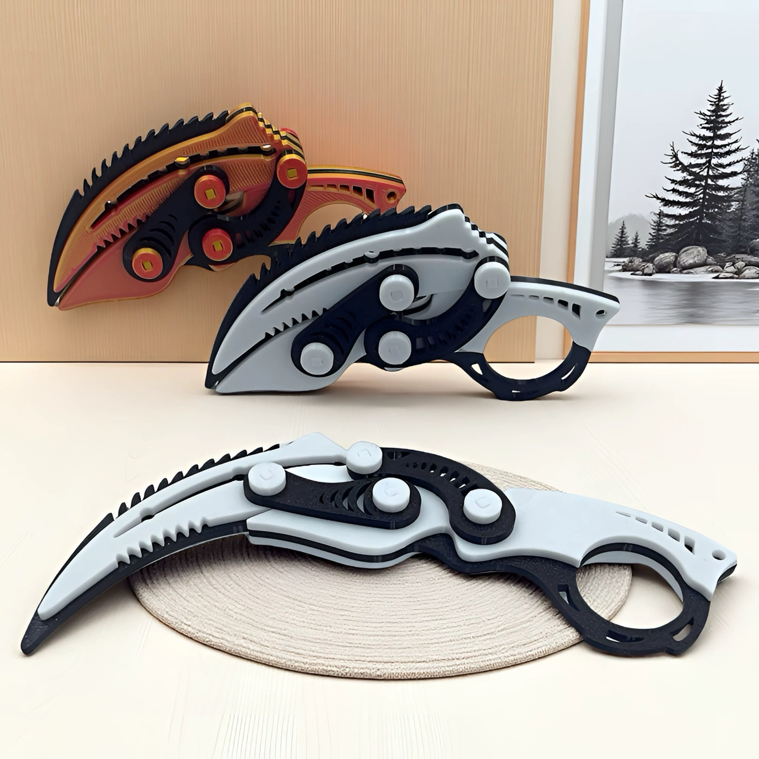 3D打印玩具龙爪折叠刀重力直跳不开刃模型萝卜刀解压神器礼品手办
