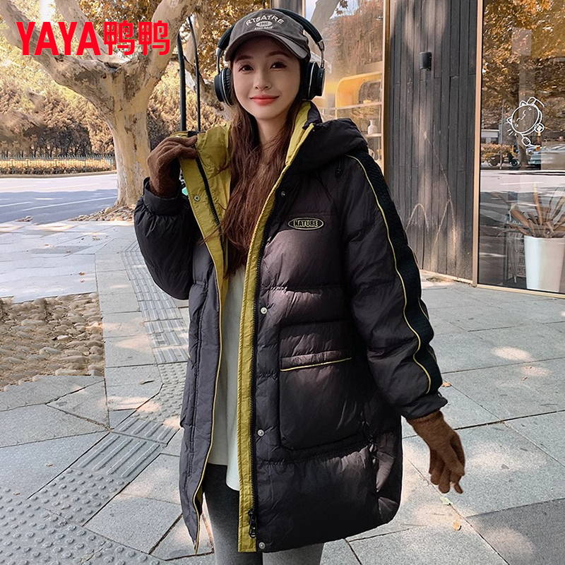 中长款加厚保暖面包服时尚拼接