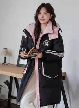 加肥加大码羽绒服女200斤胖mm中长款300斤白鸭绒特大码羽绒服1025