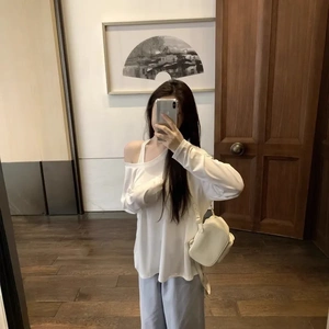 慵懒松弛感薄款无袖背心长袖T恤两件套女2026早春季新款防晒罩衫