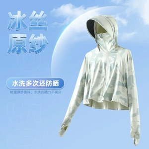 2026新款冰丝原纱防晒衣女夏季黑胶户外防紫外线UPF50+骑车防晒服