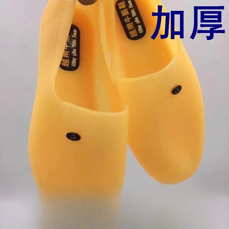 速发越南牛筋胶鞋建筑工程工地塑胶厚底耐防水厨房工人作鞋劳保雨