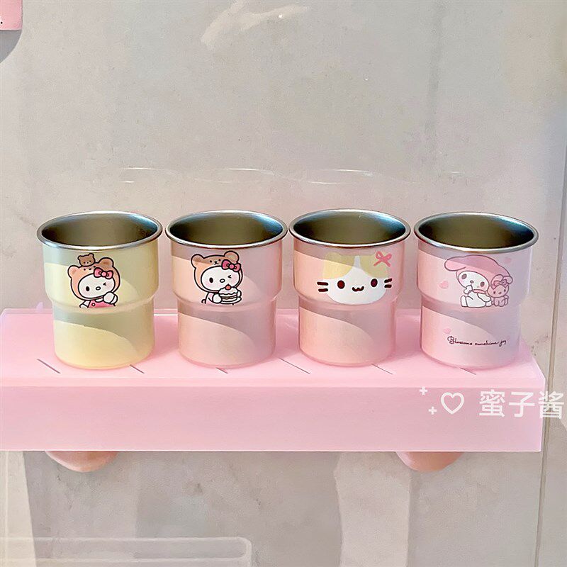 速发家用不锈钢水杯可爱猫咪咖啡杯漱口杯浴浴室牙刷杯情侣杯子