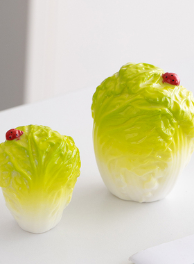 速发中式创意白菜陶瓷小摆件家居客厅玄迁书房桌面装送品开业乔关