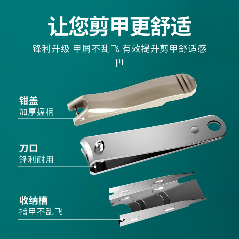 速发指甲刀家用大号单个套装防飞溅脚指甲剪号携小便鹰嘴指甲钳