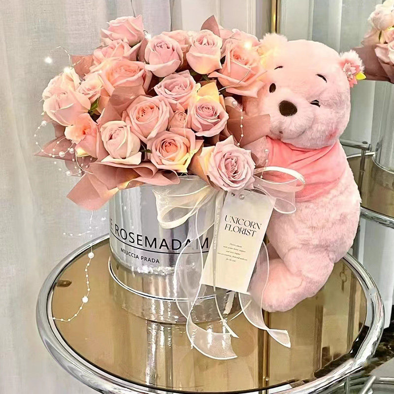 速发永生花束七偶玫瑰花香皂花可爱高级玩夕送朋友生日礼物