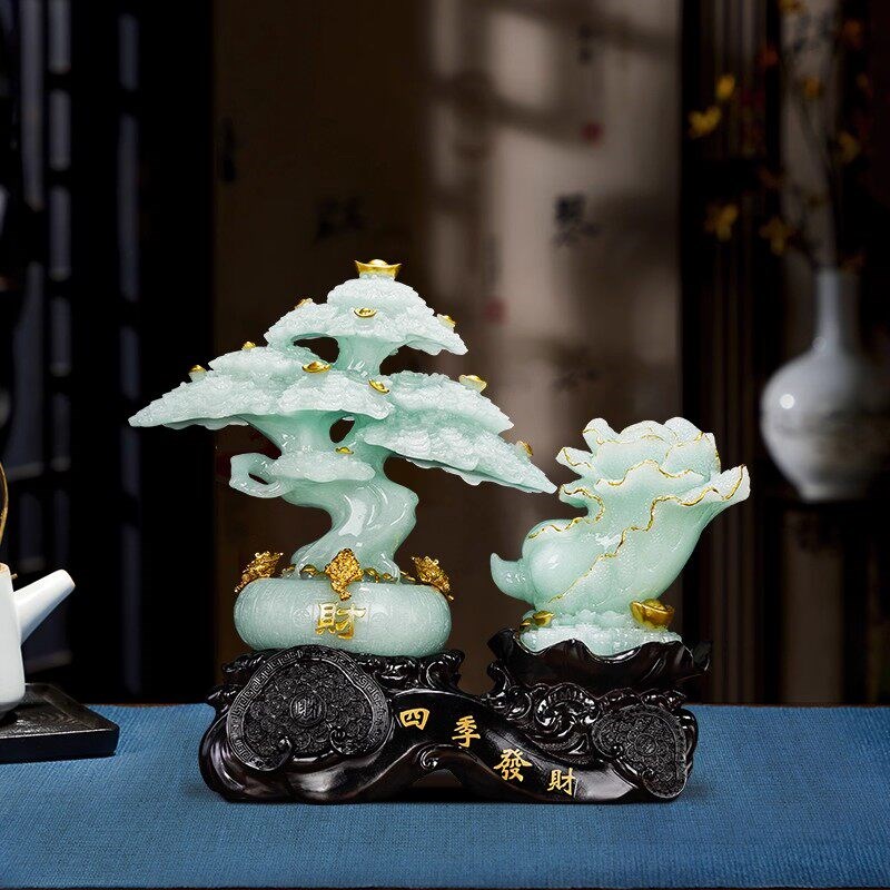 速发源盛集珍家用四季发财玉白菜摆件招财发财树摇钱树乔迁新居礼