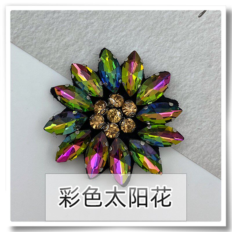 速发镶钻太花可缝布贴 手工衣服补丁贴舞台服装辅料装饰