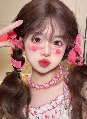 27Studio 彩色果冻桃心爱心串珠y2k千禧辣妹多巴胺choker颈链项链