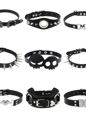 27Studio 亚文化皮质摇滚朋克项圈暗黑多元素酷帅辣妹颈链chocker