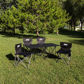 畅意游EasyTour野营户外便携桌椅五件套野餐休闲烧烤桌铝合金折叠