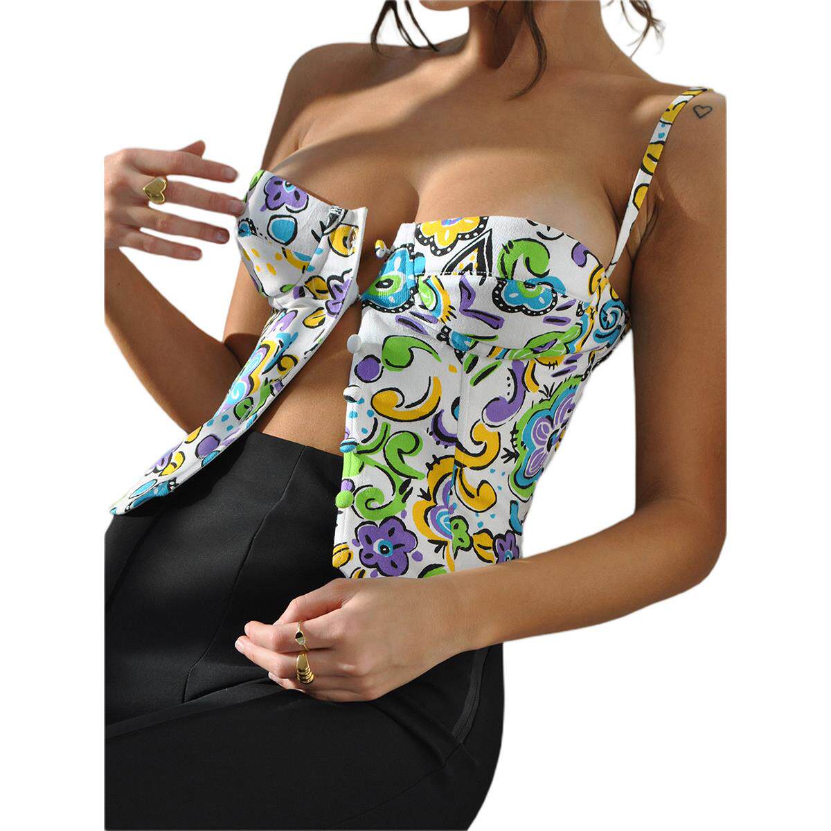 Solid color suspender vest sleeveless纯色吊带背心无袖女短款