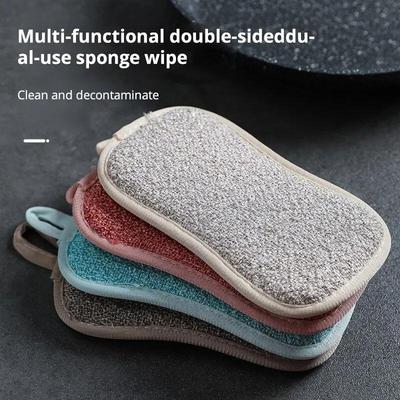 5Pcs Super Absorbent Microfiber Double Sided Scrub Sponge fo