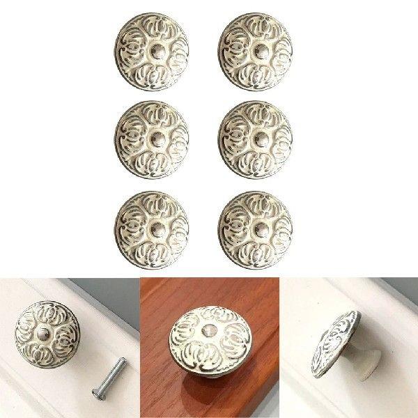 6Pcs Vintage Cabinet Pull Knobs Cupboard Handles Home