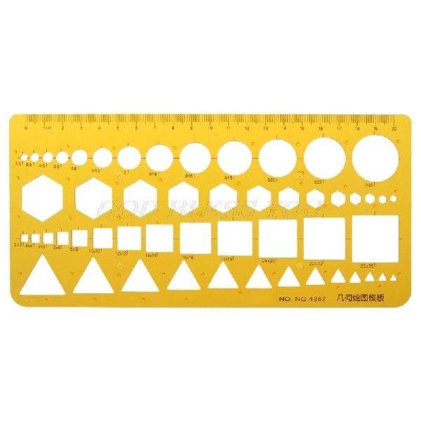 K Resin Ruler Circles Squares Triangle Geometric Template
