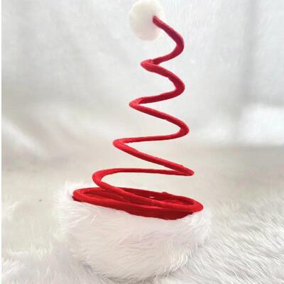 Novel Funny Santa Claus Hat With Spring for Adults and