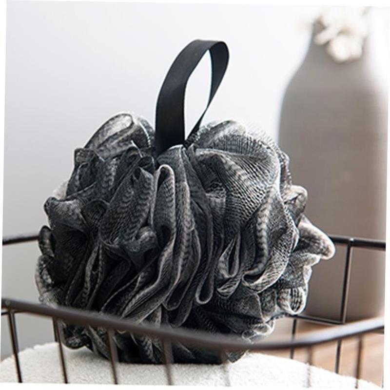 Bamboo Charcoal Bath Ball Black Shower Loofah Sponge Mesh wi