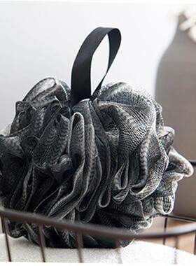 Bamboo Charcoal Bath Ball Black Shower Loofah Sponge Mesh wi